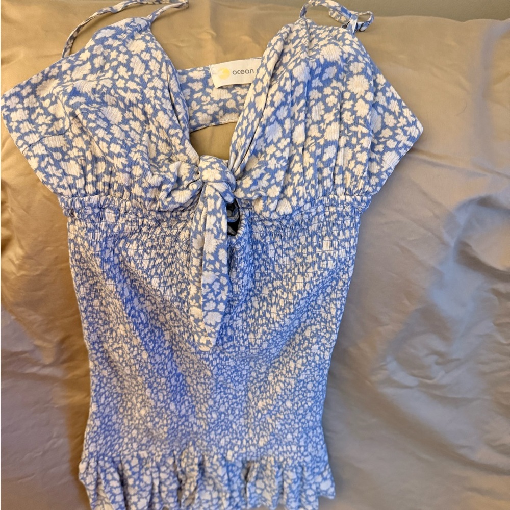 Ocean Drive Blue and White Floral Blouse